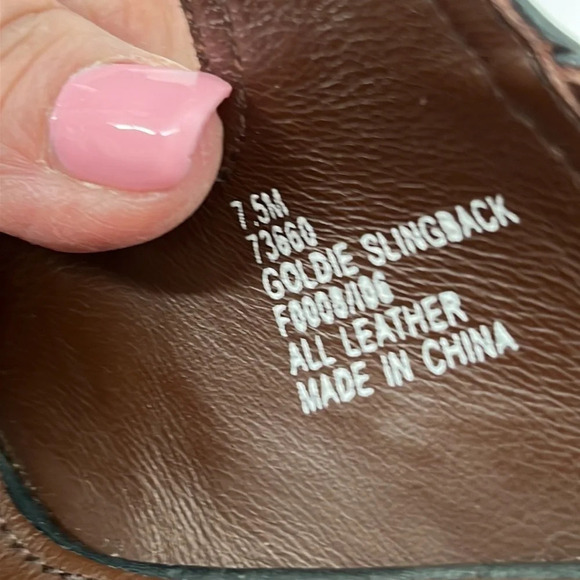 Frye Goldie Slingback Chunky Platform Leather Heels in Stone Blue - Size 7 1/2 - Picture 9 of 13